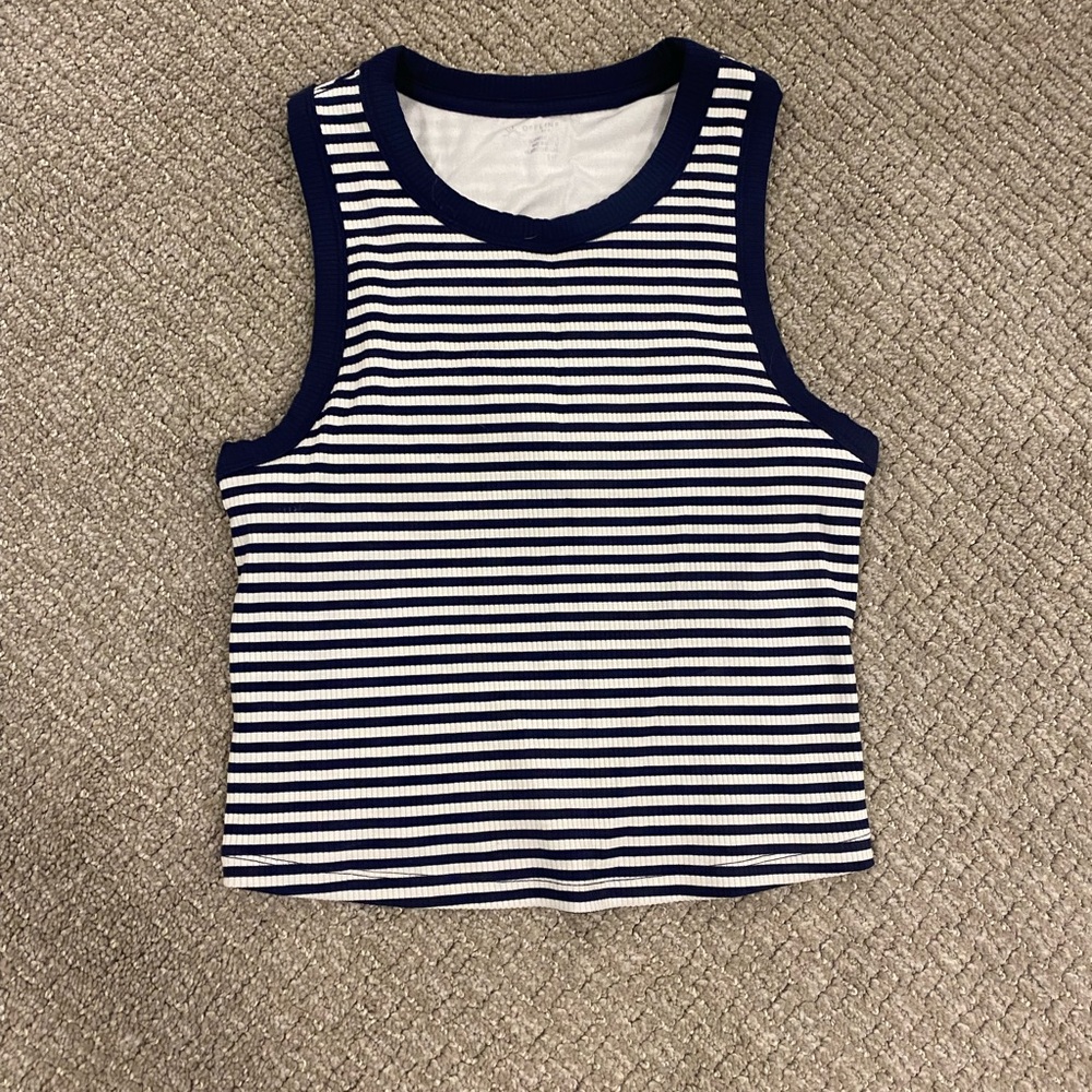 Aerie Navy and White Striped Tank Top